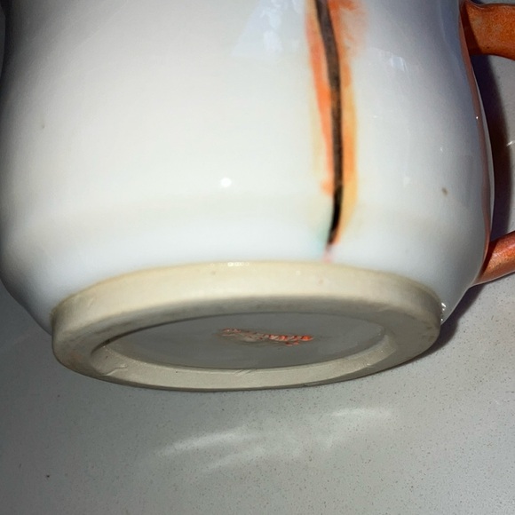 Ceramic clay pottery cup Orange and White Ceramic Mug - Picture 11 of 16